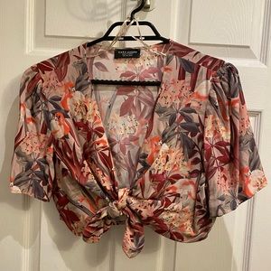 Zara Cropped Tie Top
